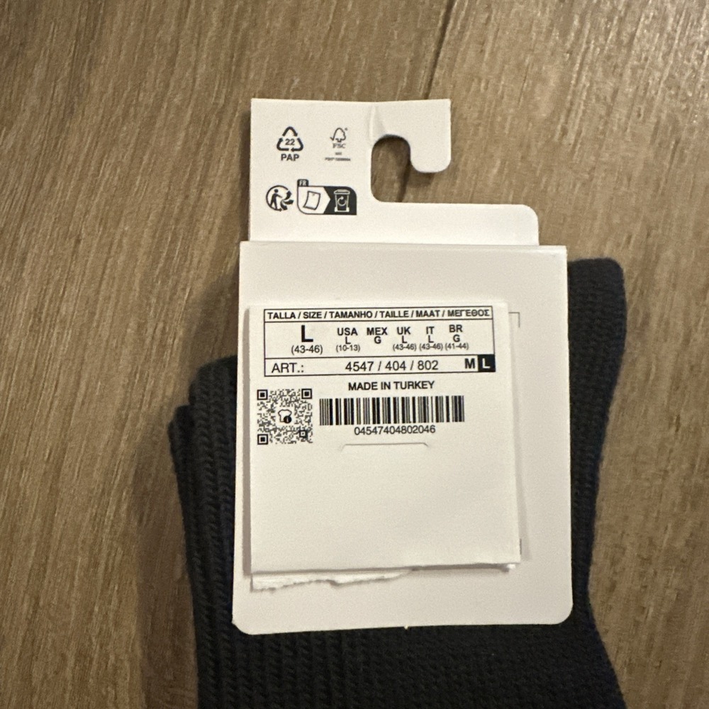 Zara Men's Brown Crew Socks Large (10-13) Dress Casual Ribbed‎ Cushion NWT - Picture 5 of 6